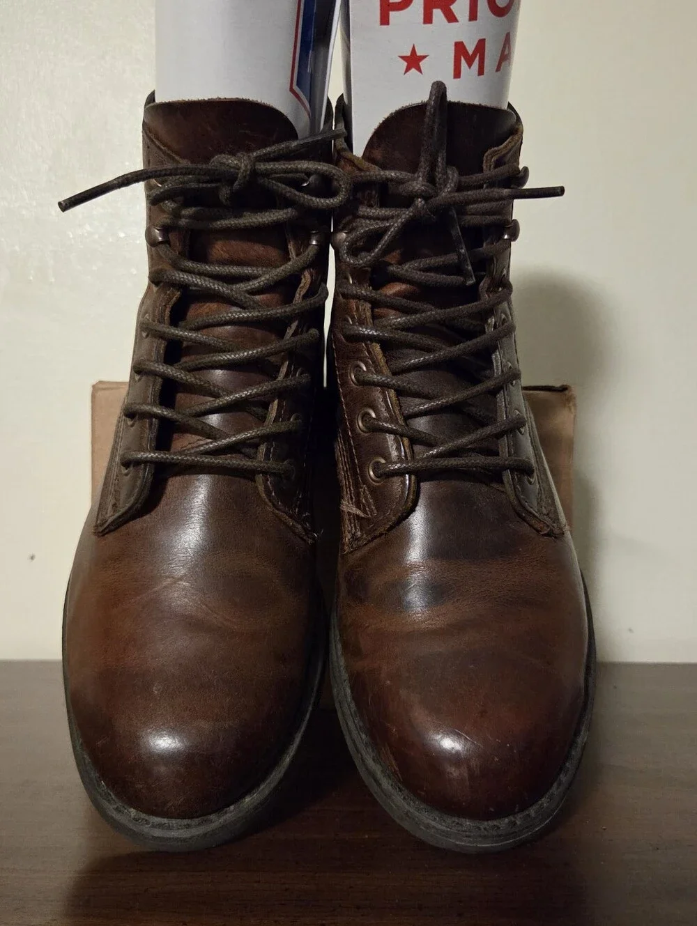 Wolverine 1000 Mile Boots Men 7.5 Rust Brown Leather Plain Toe Vibram W05299 USA